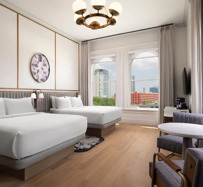 Double bed room with contemporary design and city views 2