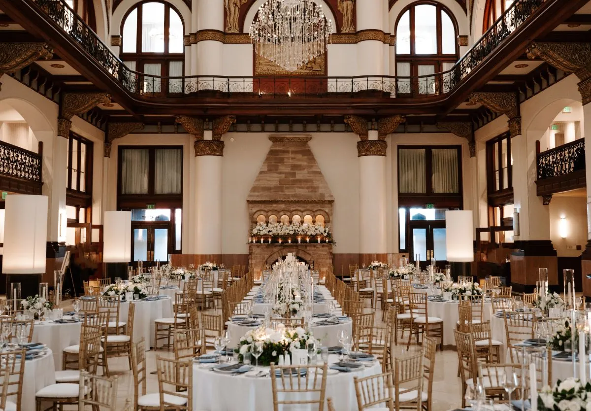 Wedding setup inside the Union Station Hotel
